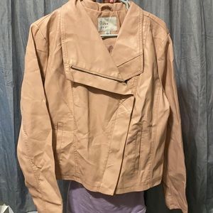 Light Pale pink faux leather jacket